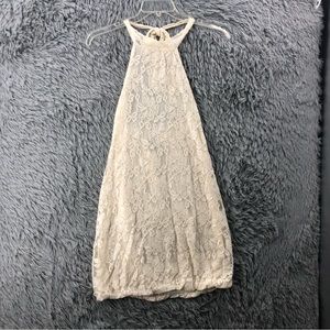 Chesley Dress Womens Medium Halter Lace Lined Dress
